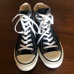 Converse Chuck Taylor High Tops, Black, Size 9